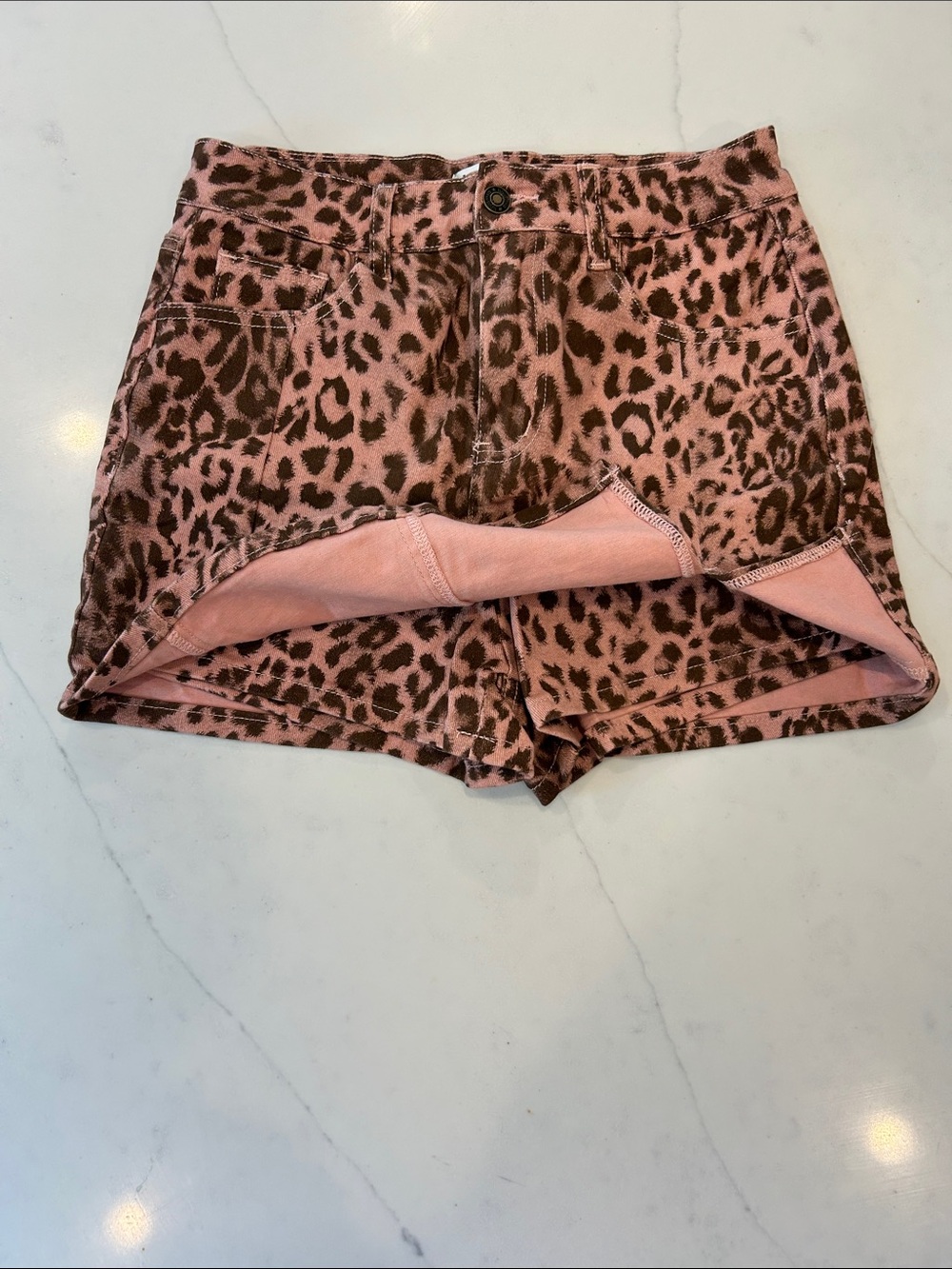 Pink Leopard Print Skort